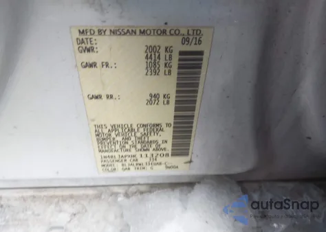 2017 Nissan Altima 3.5Sl/3.5 Sr z USA, uszkodzony, nr VIN 1N4BL3APXHC113208